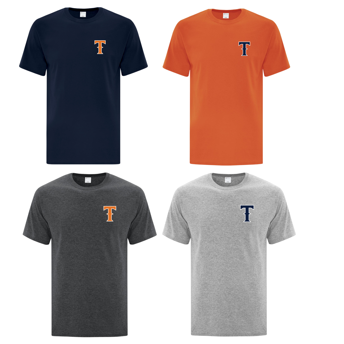 4 Pack Cotton/Poly Blend Tee Titans "T" Logo